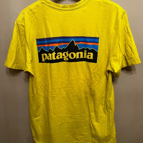 Patagonia Shirts Patagonia Logo T Shirt Bright Yellow Tee Mens